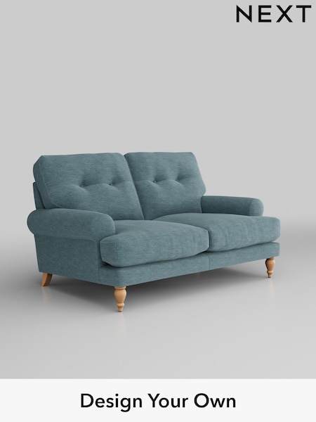 Fine Chenille Easy Clean/Mid Blue Erin Buttoned Back Deep Relaxed Sit (W42454) | £1,225