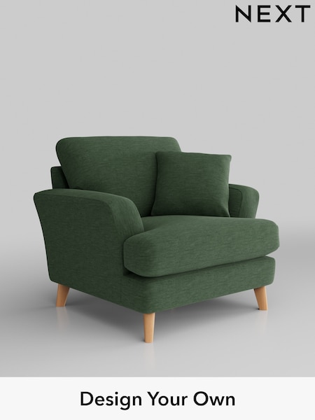 Fine Chenille Easy Clean/Mid Khaki Green Conway Relaxed Sit (W42456) | £875