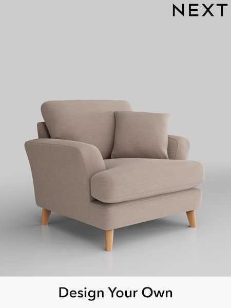 Fine Chenille Easy Clean/Mid Taupe Brown Conway Relaxed Sit (W42460) | £875