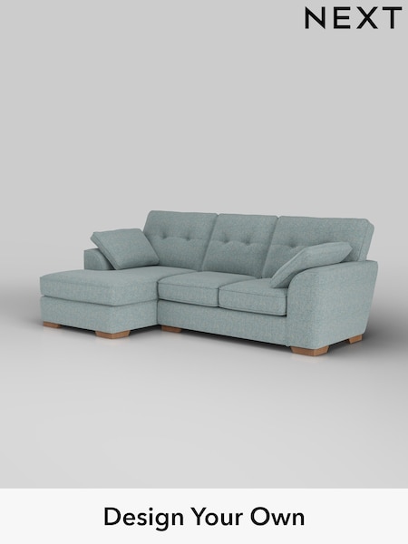 Chunky Marl/Mid Blue Stamford Buttoned Back (W42516) | £1,875