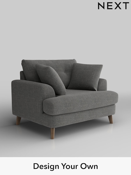 Chunky Texture/Dark Grey Parker Buttoned Back (W42566) | £1,025