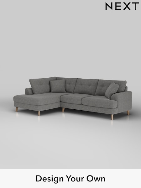 Chunky Texture/Dark Grey Parker Buttoned Back (W42566) | £2,325