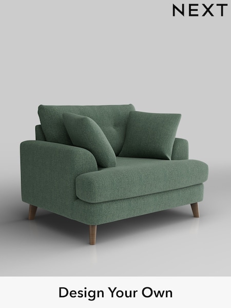 Chunky Texture/Mid Forest Green Parker Buttoned Back (W42591) | £1,025