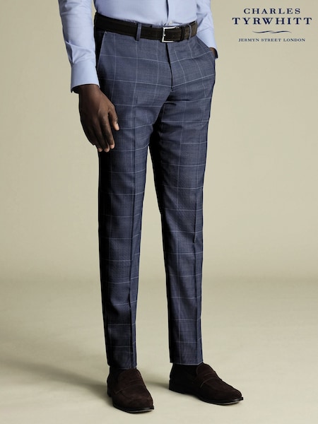 Charles Tyrwhitt Steel Blue Slim Fit New Ultimate Suit Trousers (W42632) | £130