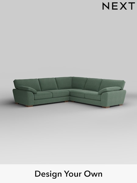 Chunky Texture/Mid Forest Green Stamford Grand Relaxed Sit (W42649) | £3,025