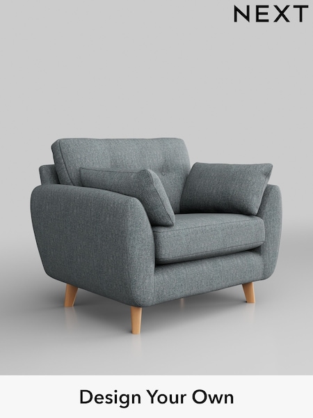 Chunky Weave/Mid Blue Wilson Buttoned Back (W42677) | £699