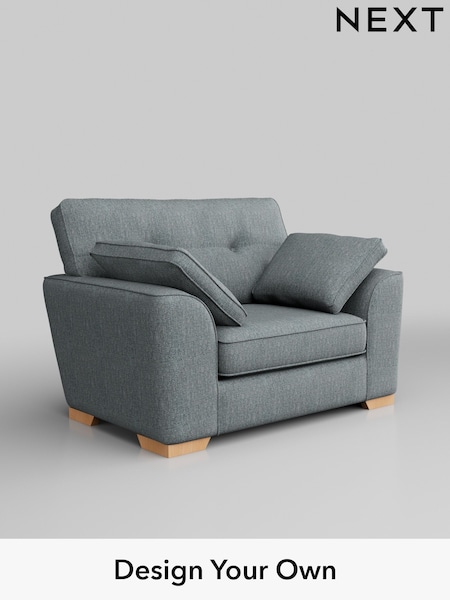 Chunky Weave/Mid Blue Stamford Buttoned Back (W42693) | £899