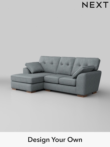 Chunky Weave/Mid Blue Stamford Buttoned Back (W42693) | £1,775