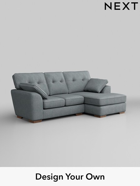 Chunky Weave/Mid Blue Stamford Buttoned Back (W42693) | £1,775