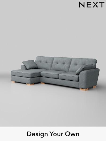 Chunky Weave/Mid Blue Stamford Buttoned Back (W42693) | £2,025