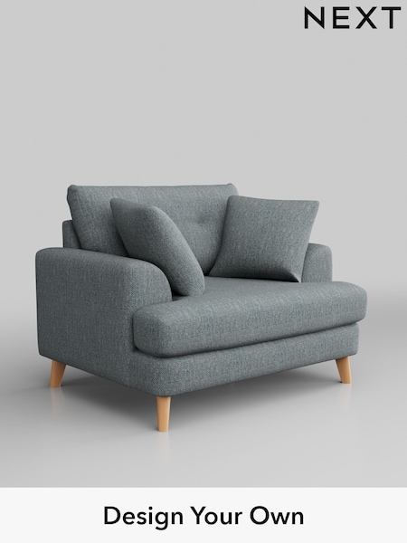 Chunky Weave/Mid Blue Parker Buttoned Back (W42700) | £1,025
