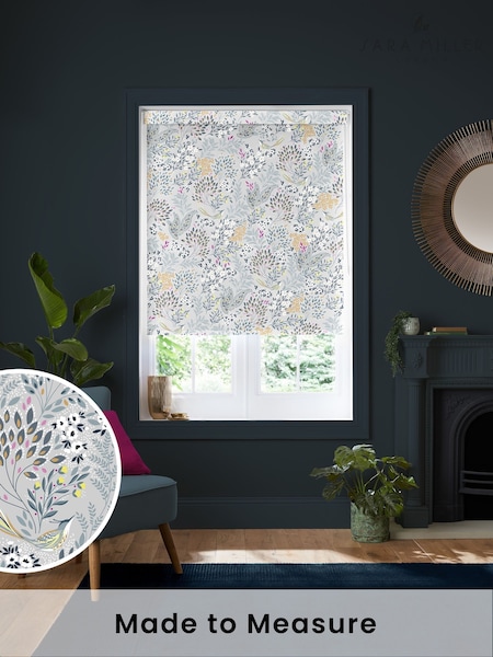 Sara Miller Soft Grey Songbird Made to Measure Roller Blind (W42767) | £58