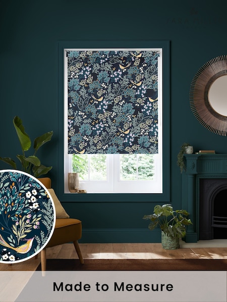 Sara Miller Teal Songbird Made to Measure Roller Blind (W42770) | £58