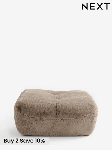 Oslo Faux Fur Mink Brown Lucca Footstool (W42838) | £225