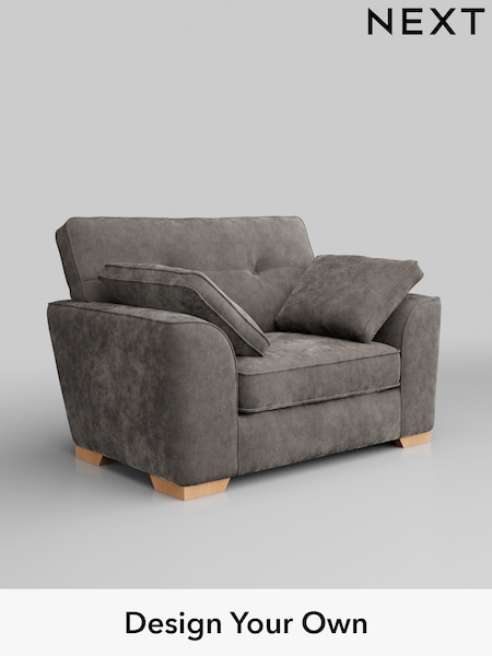 Distressed Velour/French Grey Stamford Buttoned Back (W42977) | £899
