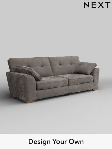 Distressed Velour/French Grey Stamford Buttoned Back (W42977) | £1,399