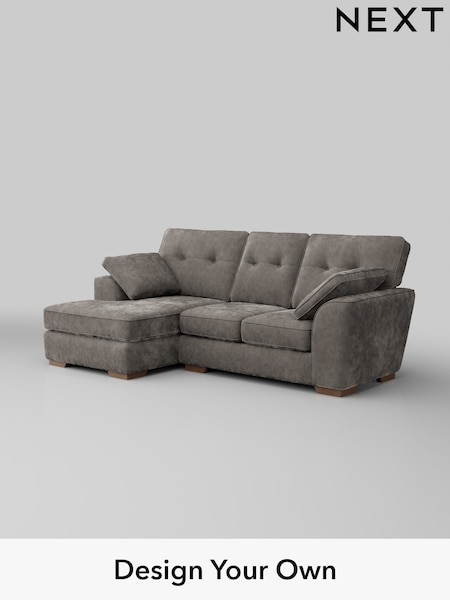 Distressed Velour/French Grey Stamford Buttoned Back (W42977) | £1,775