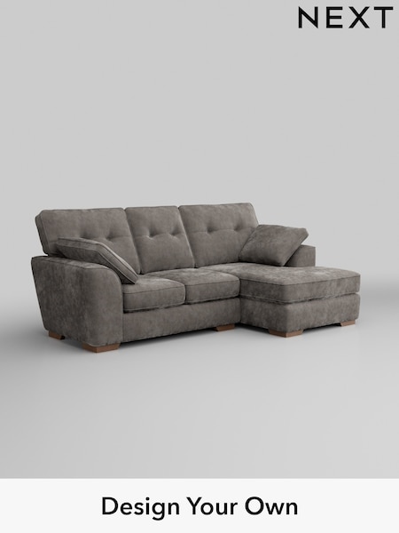 Distressed Velour/French Grey Stamford Buttoned Back (W42977) | £1,775