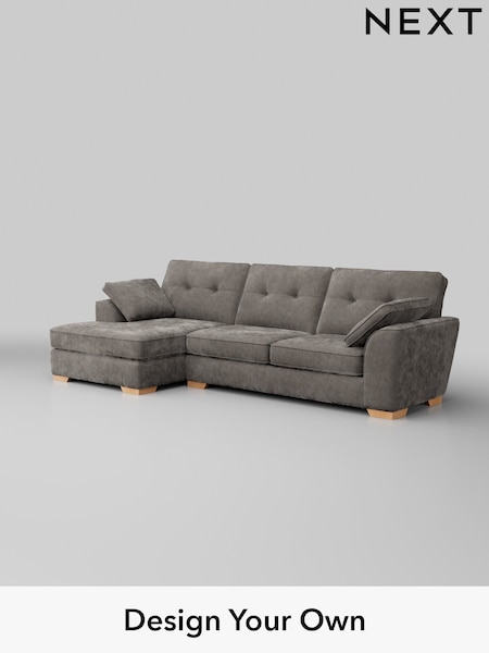 Distressed Velour/French Grey Stamford Buttoned Back (W42977) | £2,025