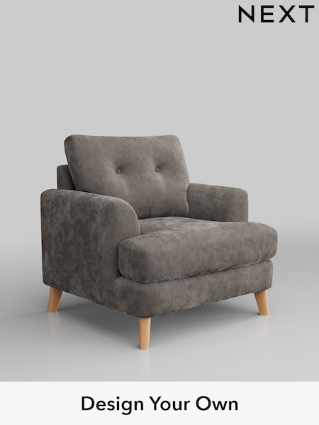 Distressed Velour/French Grey Parker Buttoned Back (W43005) | £925