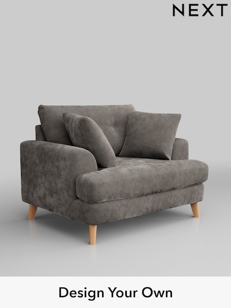 Distressed Velour/French Grey Parker Buttoned Back (W43005) | £1,025