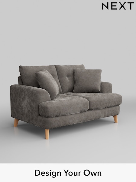Distressed Velour/French Grey Parker Buttoned Back (W43005) | £1,225