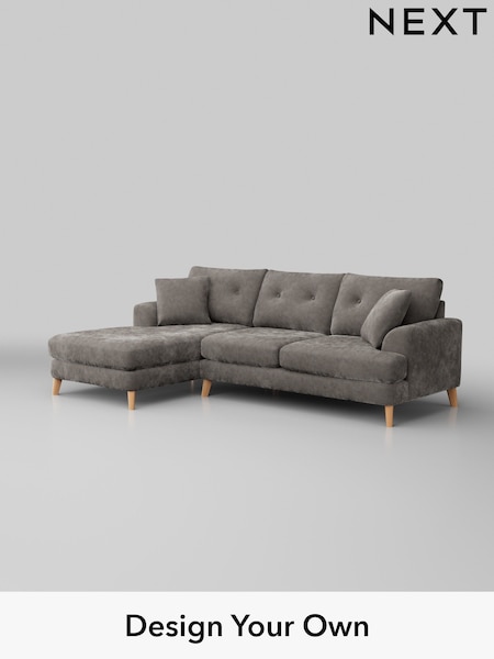 Distressed Velour/French Grey Parker Buttoned Back (W43005) | £2,199