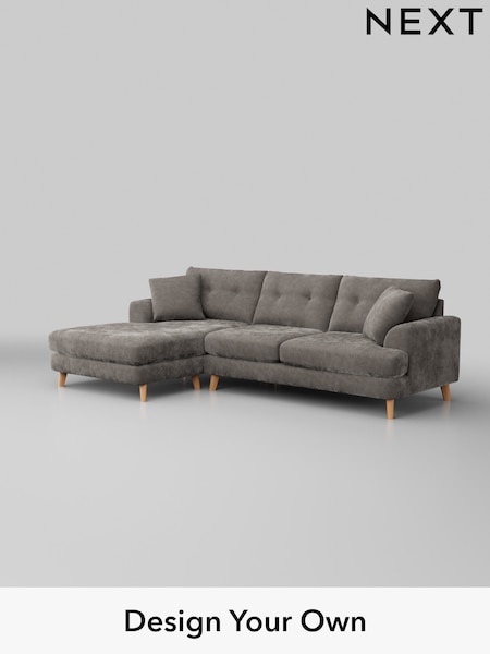 Distressed Velour/French Grey Parker Buttoned Back (W43005) | £2,350