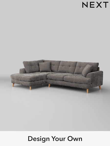 Distressed Velour/French Grey Parker Buttoned Back (W43005) | £2,325