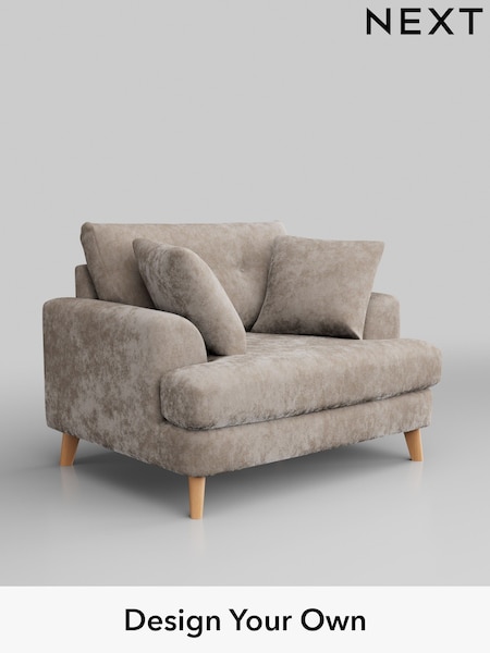 Distressed Velour/Mid Natural Parker Buttoned Back (W43009) | £1,025