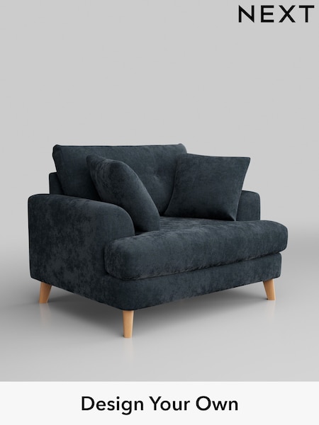 Distressed Velour/Midnight Blue Parker Buttoned Back (W43010) | £1,025