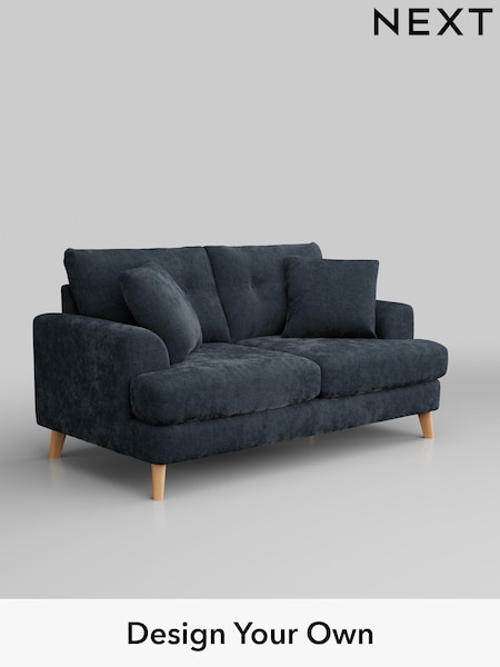 Distressed Velour/Midnight Blue Parker Buttoned Back (W43010) | £1,325