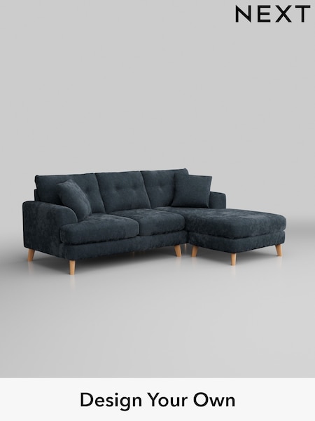 Distressed Velour/Midnight Blue Parker Buttoned Back (W43010) | £1,850