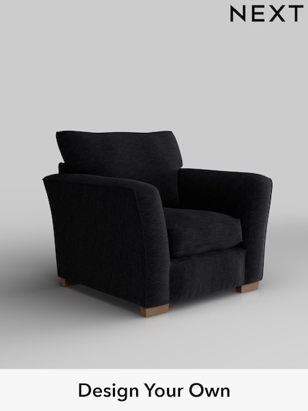 Fine Chenille Easy Clean/Black Heath Highback (W43011) | £750