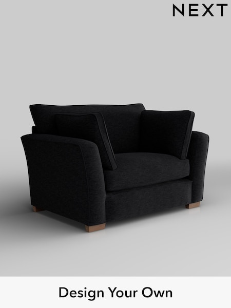 Fine Chenille Easy Clean/Black Heath Highback (W43011) | £850