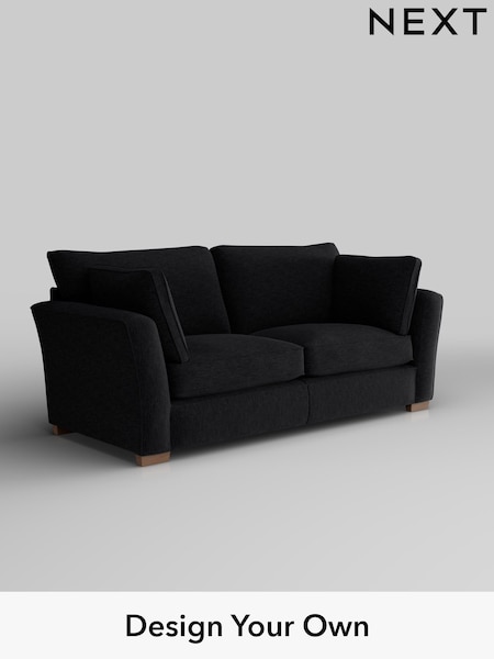 Fine Chenille Easy Clean/Black Heath Highback (W43011) | £1,325