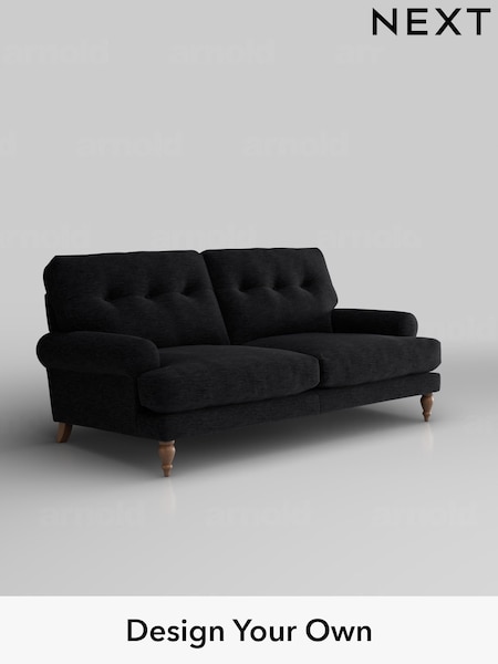 Fine Chenille Easy Clean/Black Erin Buttoned Back Deep Sit (W43012) | £1,275