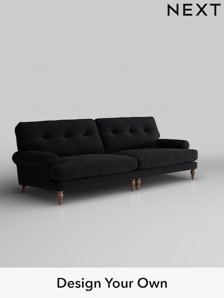 Fine Chenille Easy Clean/Black Erin Buttoned Back Deep Sit (W43012) | £1,475