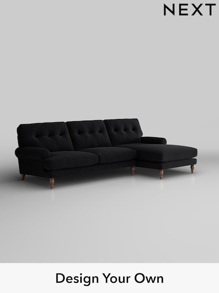 Fine Chenille Easy Clean/Black Erin Buttoned Back Deep Sit (W43012) | £1,975