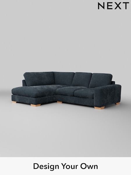 Distressed Velour/Midnight Blue Houghton Deep Relaxed Sit (W43019) | £2,150