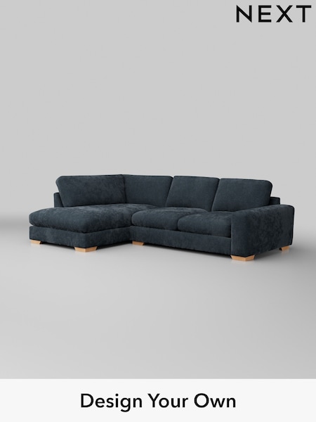 Distressed Velour/Midnight Blue Houghton Deep Relaxed Sit (W43019) | £2,250