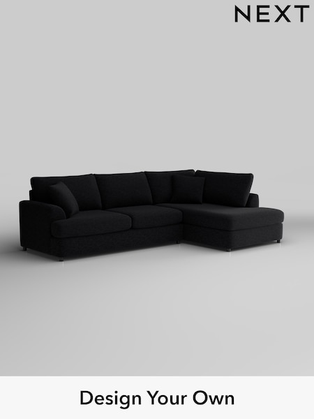 Fine Chenille Easy Clean/Black Parker Platform (W43023) | £2,350