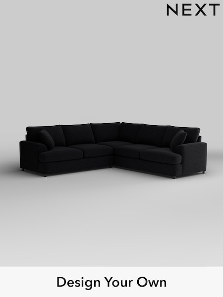 Fine Chenille Easy Clean/Black Parker Platform (W43023) | £2,725