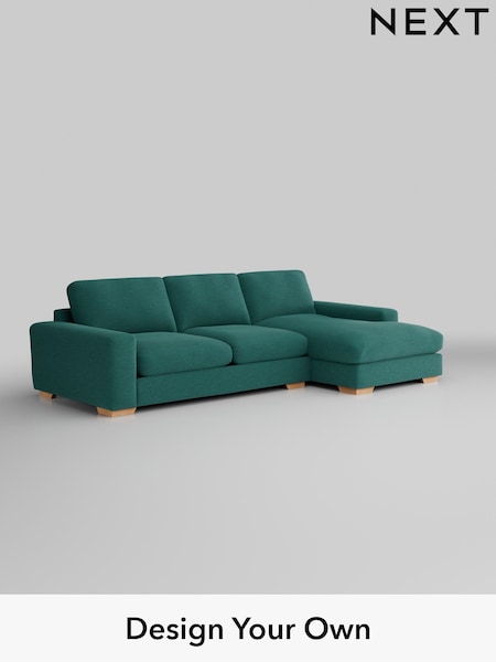 Fine Chenille Easy Clean/Dark Juniper Green Houghton Deep Relaxed Sit (W43029) | £2,325