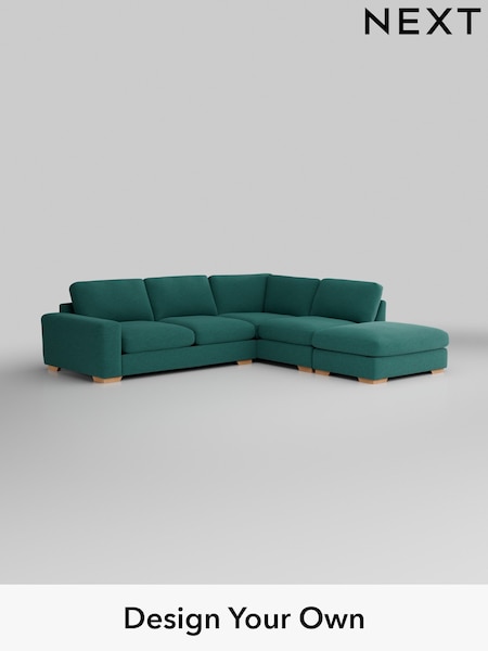 Fine Chenille Easy Clean/Dark Juniper Green Houghton Deep Relaxed Sit (W43029) | £2,675