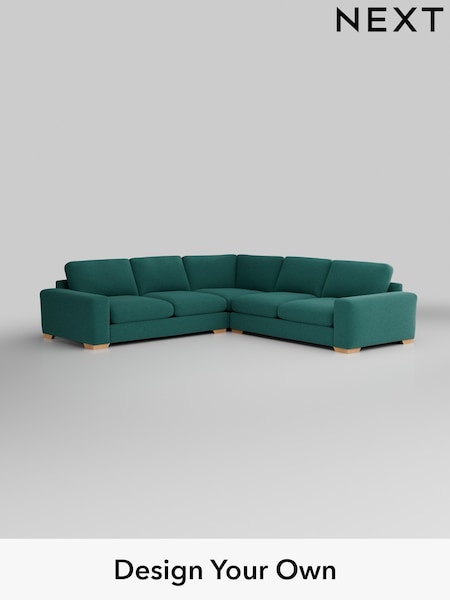 Fine Chenille Easy Clean/Dark Juniper Green Houghton Deep Relaxed Sit (W43029) | £2,925