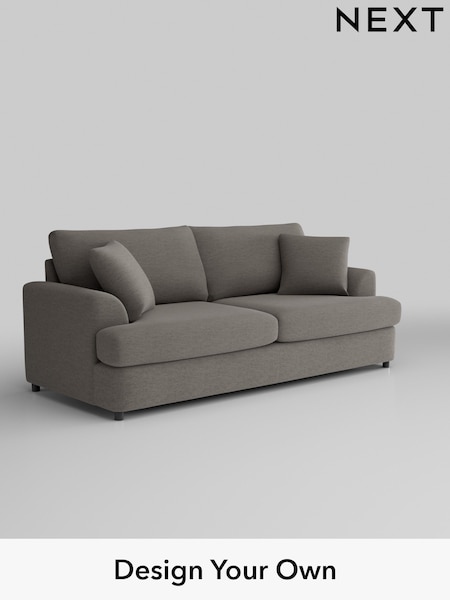 Fine Chenille Easy Clean/Dark Smoke Grey Parker Platform (W43039) | £1,375