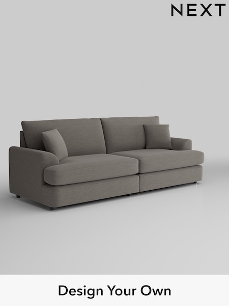 Fine Chenille Easy Clean/Dark Smoke Grey Parker Platform (W43039) | £1,475