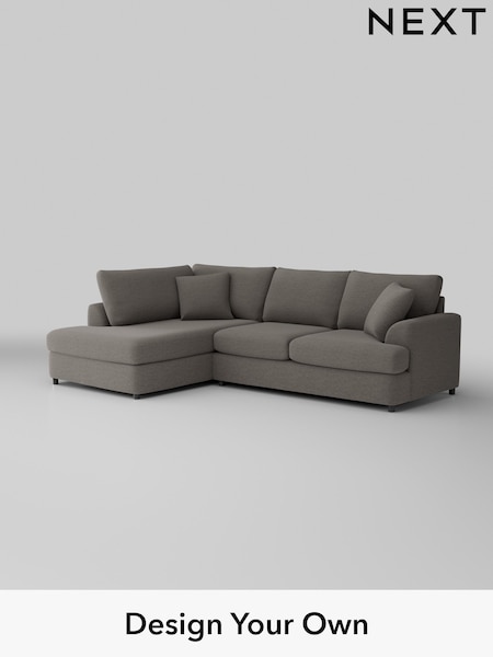 Fine Chenille Easy Clean/Dark Smoke Grey Parker Platform (W43039) | £2,250