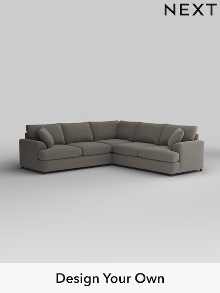 Fine Chenille Easy Clean/Dark Smoke Grey Parker Platform (W43039) | £2,725
